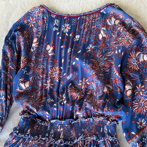 Poupette St. Barth Ariel mini dress in blue Riviera floral print Pristine new - Picture 8 of 11